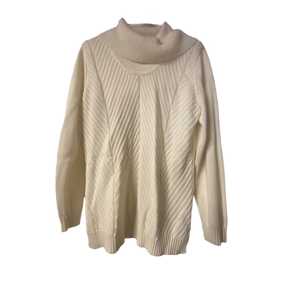 Calvin Klein Womens Ivory Turtle neck Sweater size Large